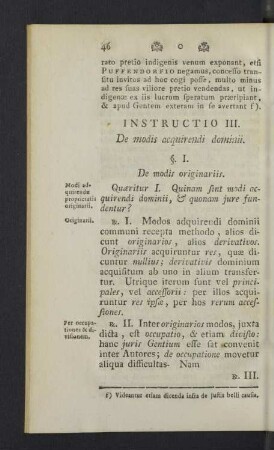 Instructio III. [i.e. Instructio II.] De modis acquirendi dominii.