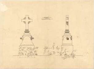 Littmann, Max; Archiv Littmann, Mappe 5, Gasthäuser, Kultur und Freizeit, Denkmäler, Brunnen - Entwurf zu einem Grabdenkmal (Ansichten)