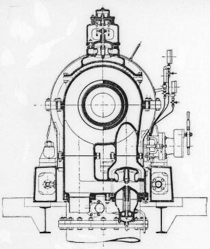 Entnahmeturbine, Querschnitt (Maffei-Schwartzkopff-Werke GmbH) : Technikgeschichte | Maschinenbau | Kraftmaschinen | Dampfturbinen