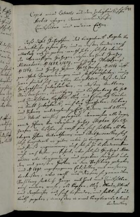 Copia und Extracts aus dem Zweybrückischen Archiv [...]