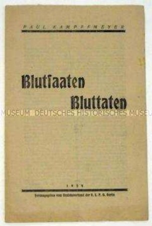 Sozialdemokratische Propagandaschrift gegen die Umtriebe der "Deutschvölkischen"