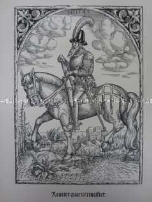 Kriegerdarstellung, Reiterquartiermeister zu Pferde, 1545/1559.