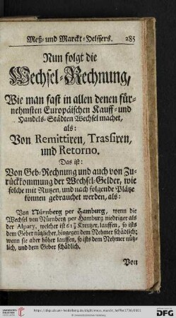 Wechsel-Rechnung