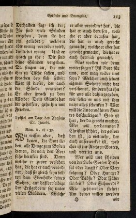 113-120, Epistel am Tage des Apostels St. Jacobi. - Epistel am Tage Aller Heiligen.
