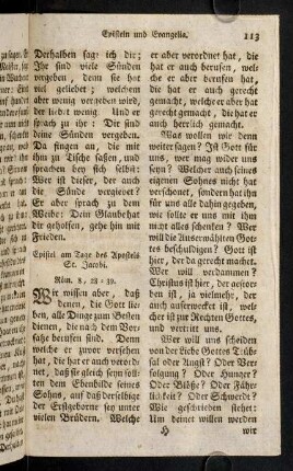 113-120, Epistel am Tage des Apostels St. Jacobi. - Epistel am Tage Aller Heiligen.