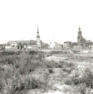 Spremberg. Rathaus, Lange Straße und Kreuzkirche