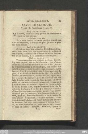 XXVIII. Dialogue. Vingt & huitième Journée.