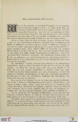 Kunsthistorische Uebersicht
