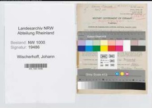 Entnazifizierung Johann Wischerhoff, geb. 15.03.1897 (Kaufm.Angest.)