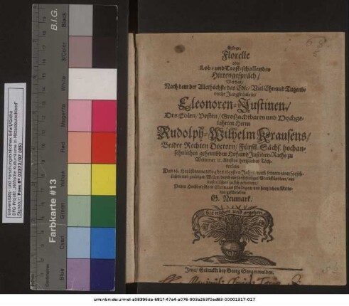 Ecloge. Florelle oder Lob- und Trost-schallendes Hirtengespräch