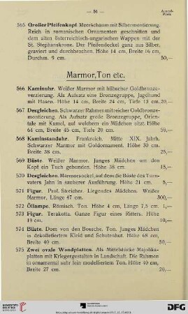 Marmor, Ton etc. (Nr. 566-575)