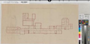 Arnsberg (Arnsberg) Regierungsgebäude Grundriß Kellergeschoß 1946 1 : 200 42 x 83 Pause