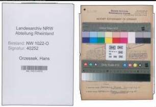 Entnazifizierung Hans Orzessek , geb. 03.12.1892 (Arbeiter)