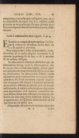 Locus a communibus Iuris regulis. Cap. 8.