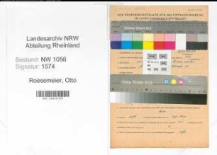 Entnazifizierung Otto Roesemeier , geb. 25.11.1909 (Dreher)