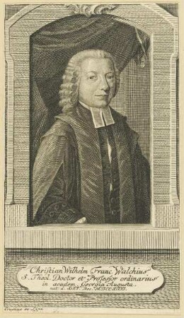 Bildnis des Christian Wilhelm Franc. Walchius