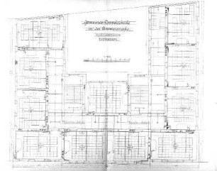 Karte: Gemeinde-Doppelschule in der Bremerstraße. Schulgebäude. 1.Stockwerk