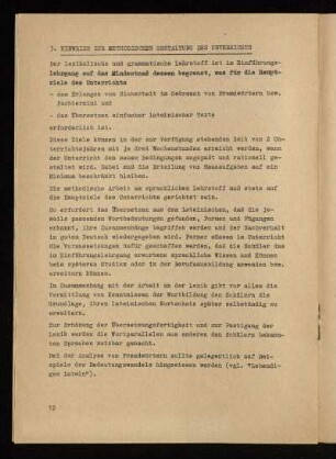 3. Hinweise zur Methodischen Gestaltung des Unterrichts