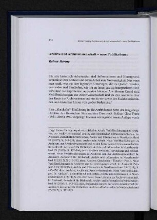 Archive und Archivwissenschaft - neue Publikationen