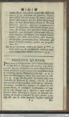 Addenda Quaedam
