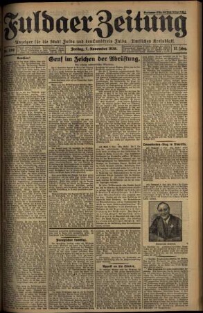 Erste Ausgabe vom Freitag, den 07. November 1930.
