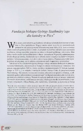 72: Fundacja biskupa György Szathmáry'ego dla katedry w Pécs