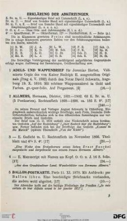 Autographen (Nr. 1-112)