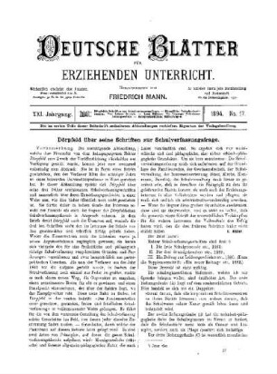 Dörpfeld über seine Schriften zur Schulverfassungsfrage