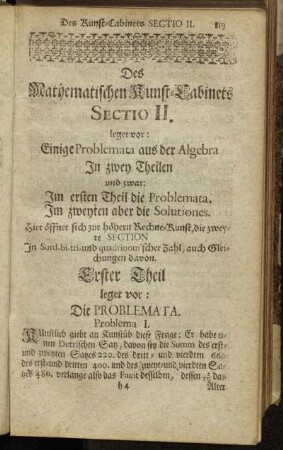 Erster Theil leget vor: Die Problemata.