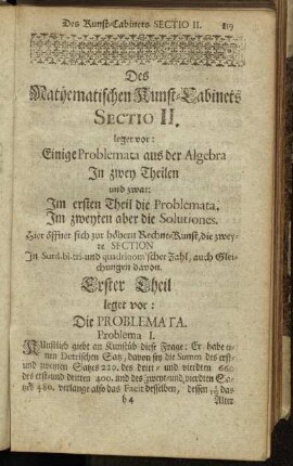 Erster Theil leget vor: Die Problemata.