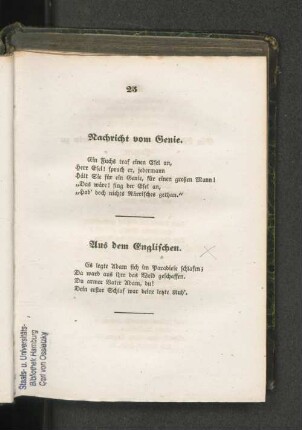 Nachricht vom Genie.