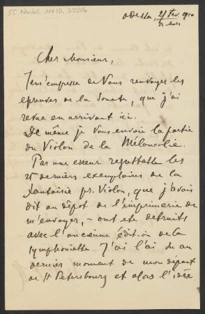 Brief an B. Schott's Söhne : 12.03.1910