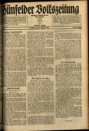Ausgabe vom Freitag, den 15. Oktober 1920.