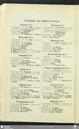 Vorstände der Bezirksvereine.