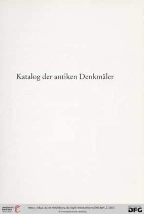 Katalog der antiken Denkmäler
