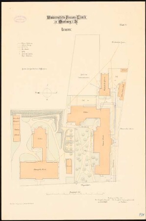 Frauenklinik der Philipps-Universität Marburg: Lageplan 1:250