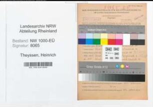 Entnazifizierung Heinrich Theyssen, geb. 17.10.1910 (Arbeiter)