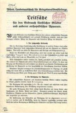 Grundsätze für Kriegsinvaliden