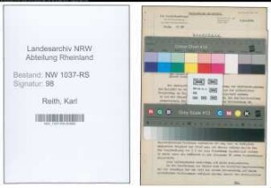 Entnazifizierung Karl Reith , geb. 15.04.1909 (Regierungsinspektor)