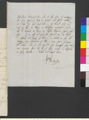 Brief von Bismark, Johann Heinrich Ludwig von an Goethe, Johann Wolfgang von