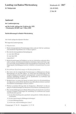 Anfrage der SPD: Fachkräftemangel