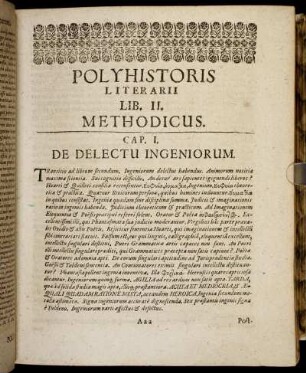 Cap. I. De Delectu Ingeniorum