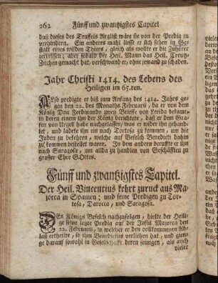 Fünff und zwantzigstes Capitel. Der Heil. Vincentius kehrt zurück aus Majorca in Spanien ; [...]