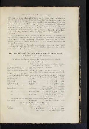 a. Personal der Zentralstelle.