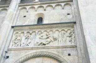 Reliefzyklus mit Szenen aus der Genesis — 1. Reliefplatte: Erschaffung des Menschen und Sündenfall