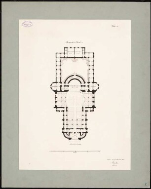 Evangelische Gnadenkirche (Augustakirche), Berlin-Mitte 1. Projekt: Grundriss