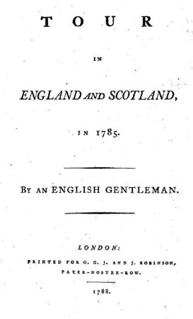 A tour in England and Scotland, in 1785