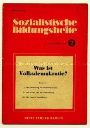 Schulungsheft der SED zum Thema Volksdemokratie