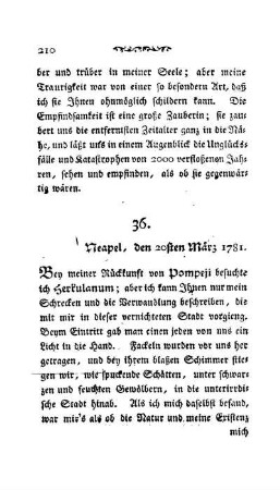36. - Neapel, den 20sten März 1781.
