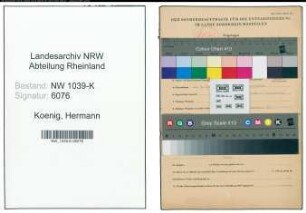 Entnazifizierung Hermann Koenig , geb. 12.09.1902 (Beamter)